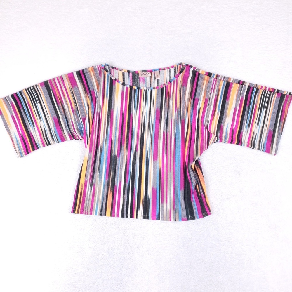 Willow + Root Abstract Ikat Batwing Top S Multicolor